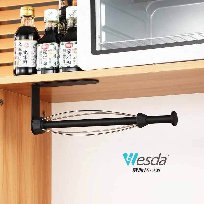 WESDA Hotel Restaurant Kitchen Modern Paper Roll Holder Easy Tear Wall Mount Adhesive Under Cabinet Paper Towel Holder