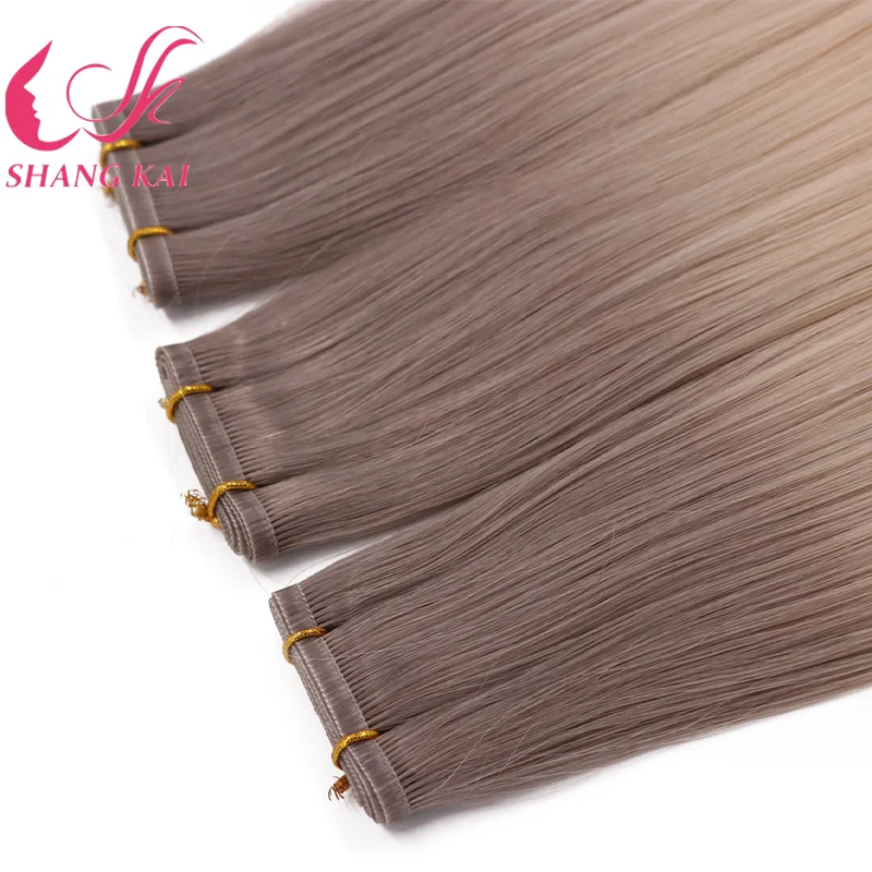 Better Than Hand Tied Weft Human Flat Weft Hair Extension Russian