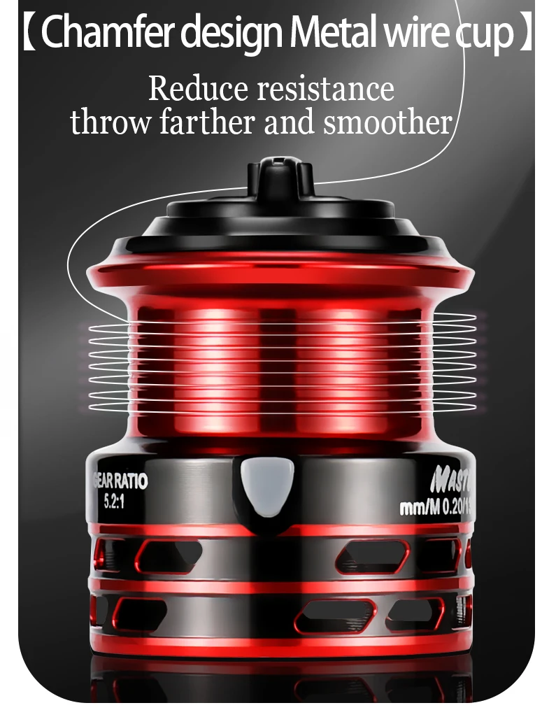 Spinning Fishing Reel Ultralight Smooth Spinning Reel with Right Left EVA Handle Position Corrosion Resistant