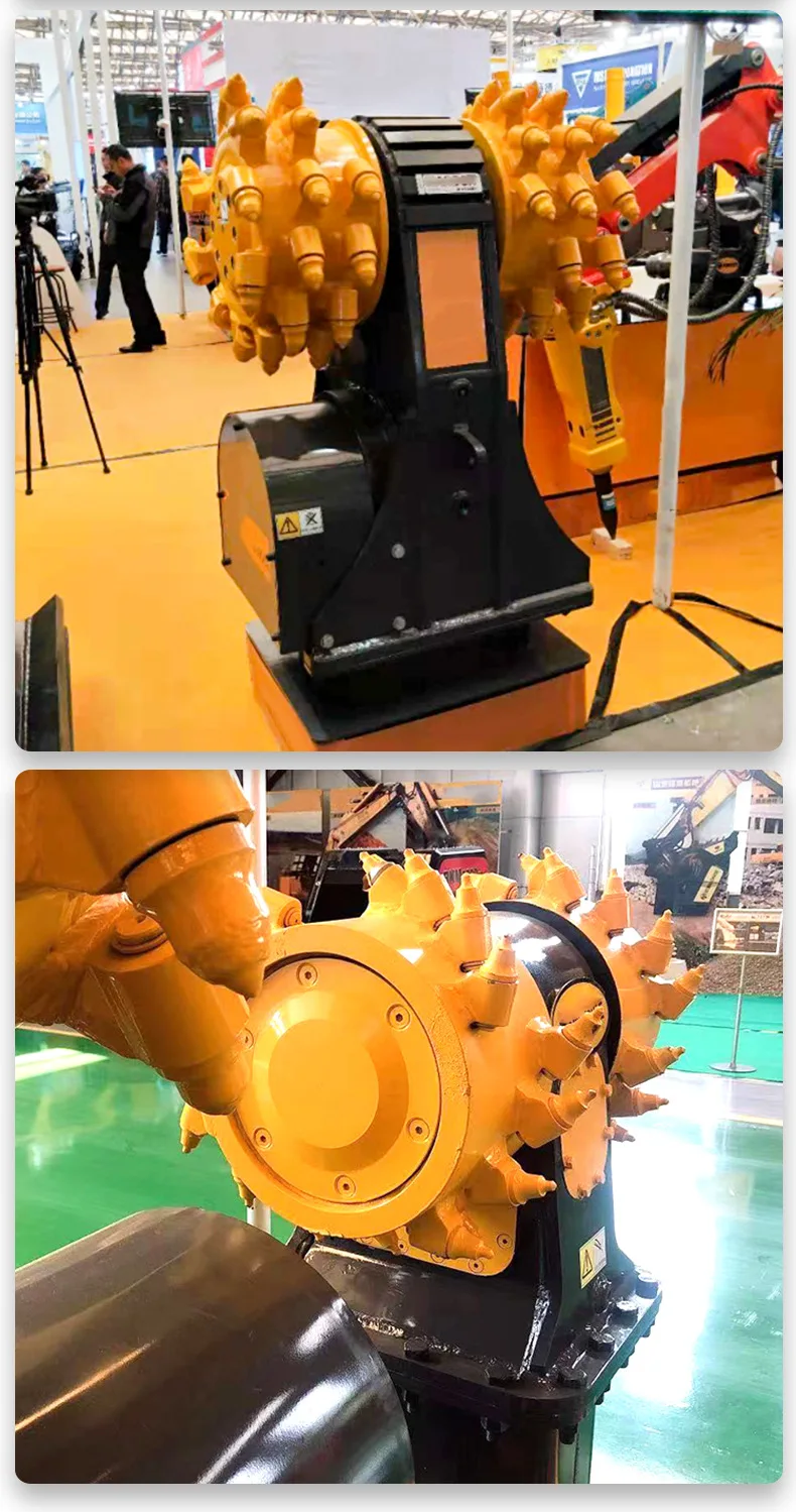 trenching tunnelling work underwater Chain Drum Cutter attachment Suitable for Excavator mounted rock grinder