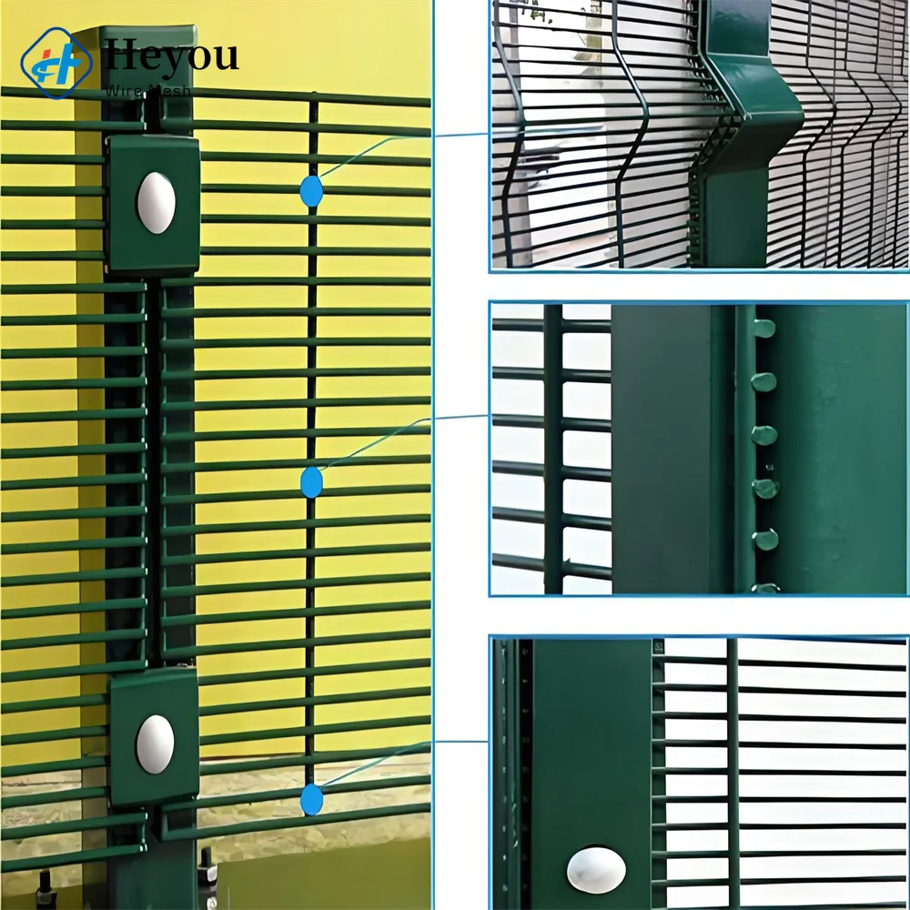 China Sale Anti-Climb Security Fencing Panels Black Powder Coated Clear View Fence 358 Protection Prison Fence