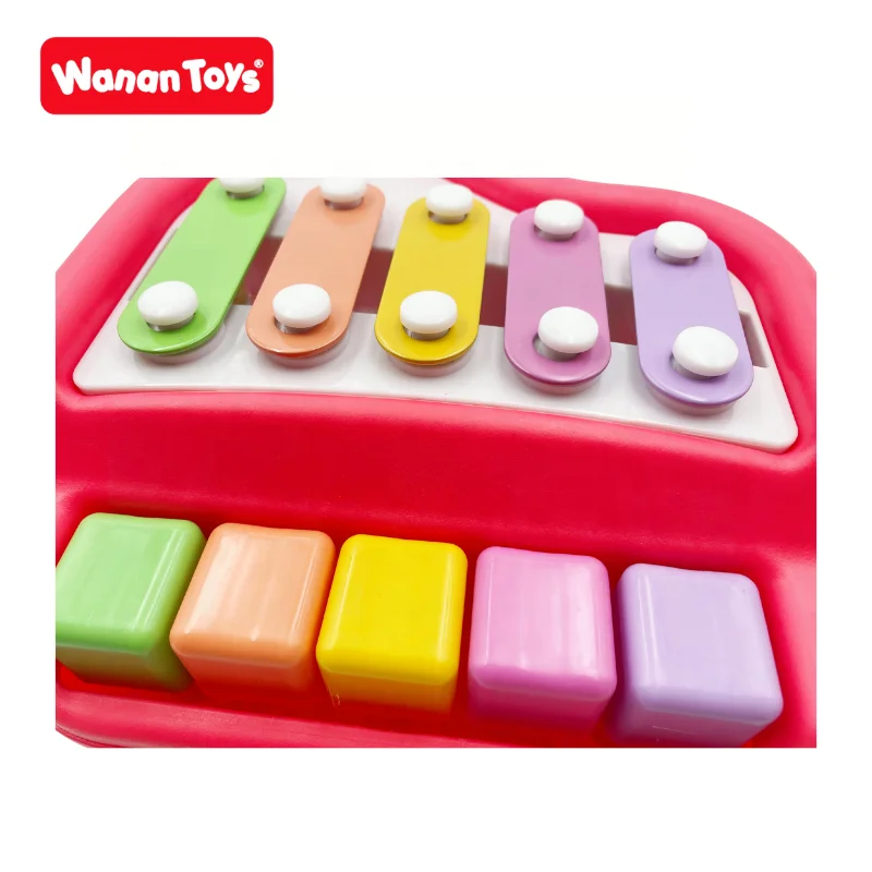 2024 hot sale children baby musical instrument 5 tone small xylophone learning toys 2 In 1  piano  educational  toy for kids