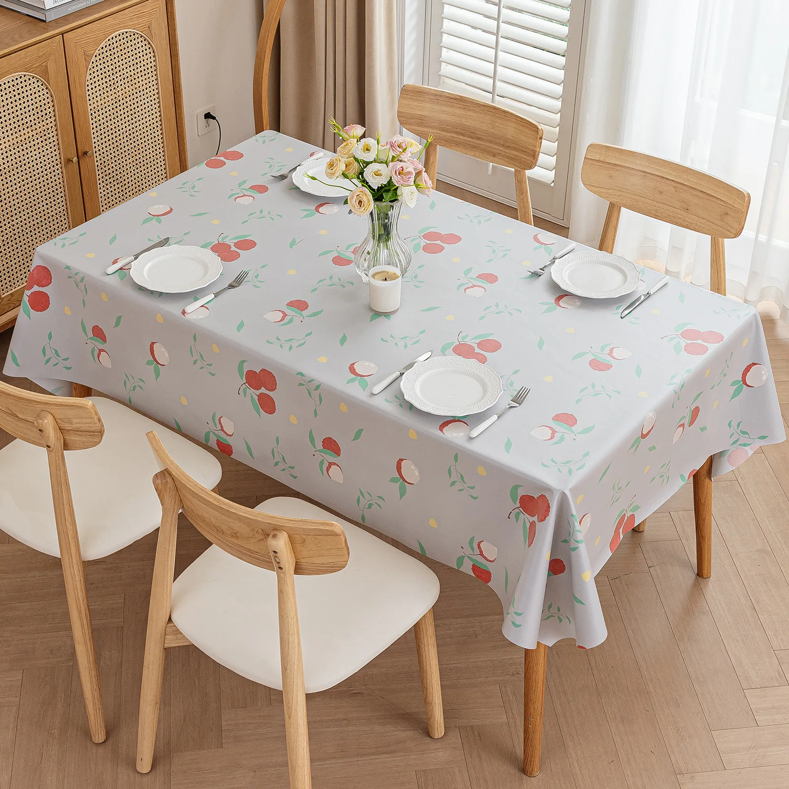 Small fresh tablecloth waterproof oil-proof wash-free rectangular tablecloth dust table cloth tea table mat