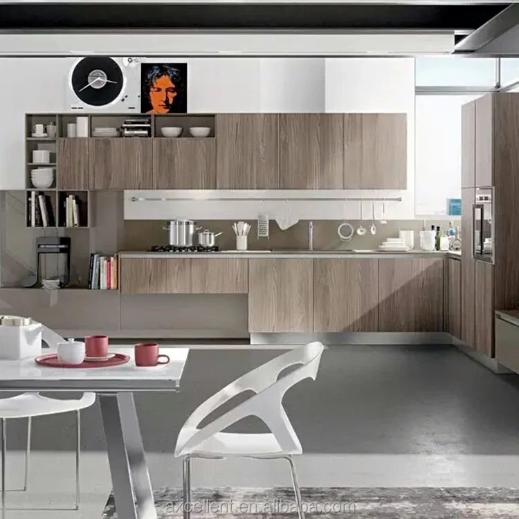 Dry Ceramic Design Set Bamboo Modern Hanging Wall Wooden Counter And Pan Organizer Cupboard Kitchen Cabinet