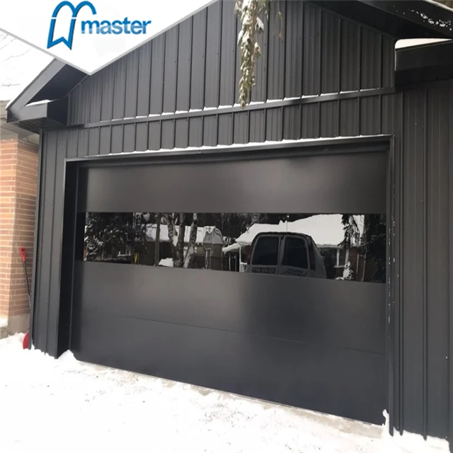 Master Well  Hot Sale Automatic Contemporary Residential Aluminum Tempered Plexiglass Overhead Garage Doors For Homes