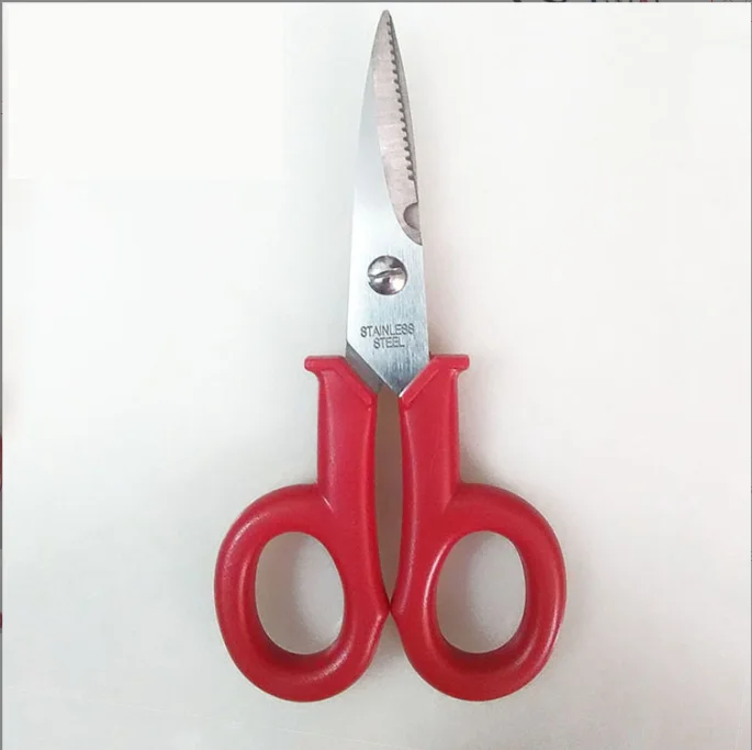 High Quality Heavy Duty Plastic Handle Professional Scissors for Electric Wire Cutting