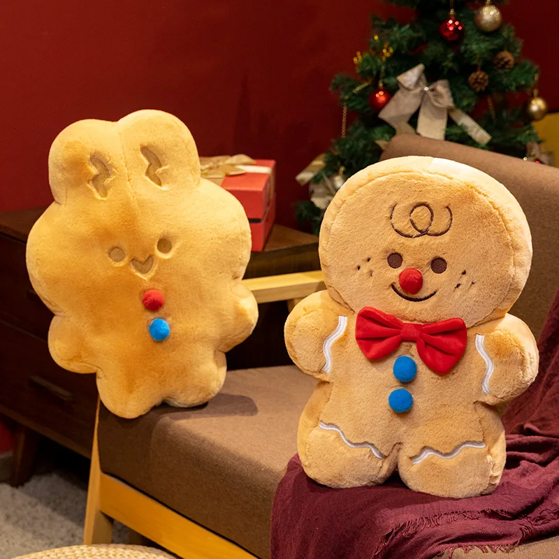 Lovely stuffed rabbit plush doll home decoration soft christmas gingerbread man plush toys for kids gift