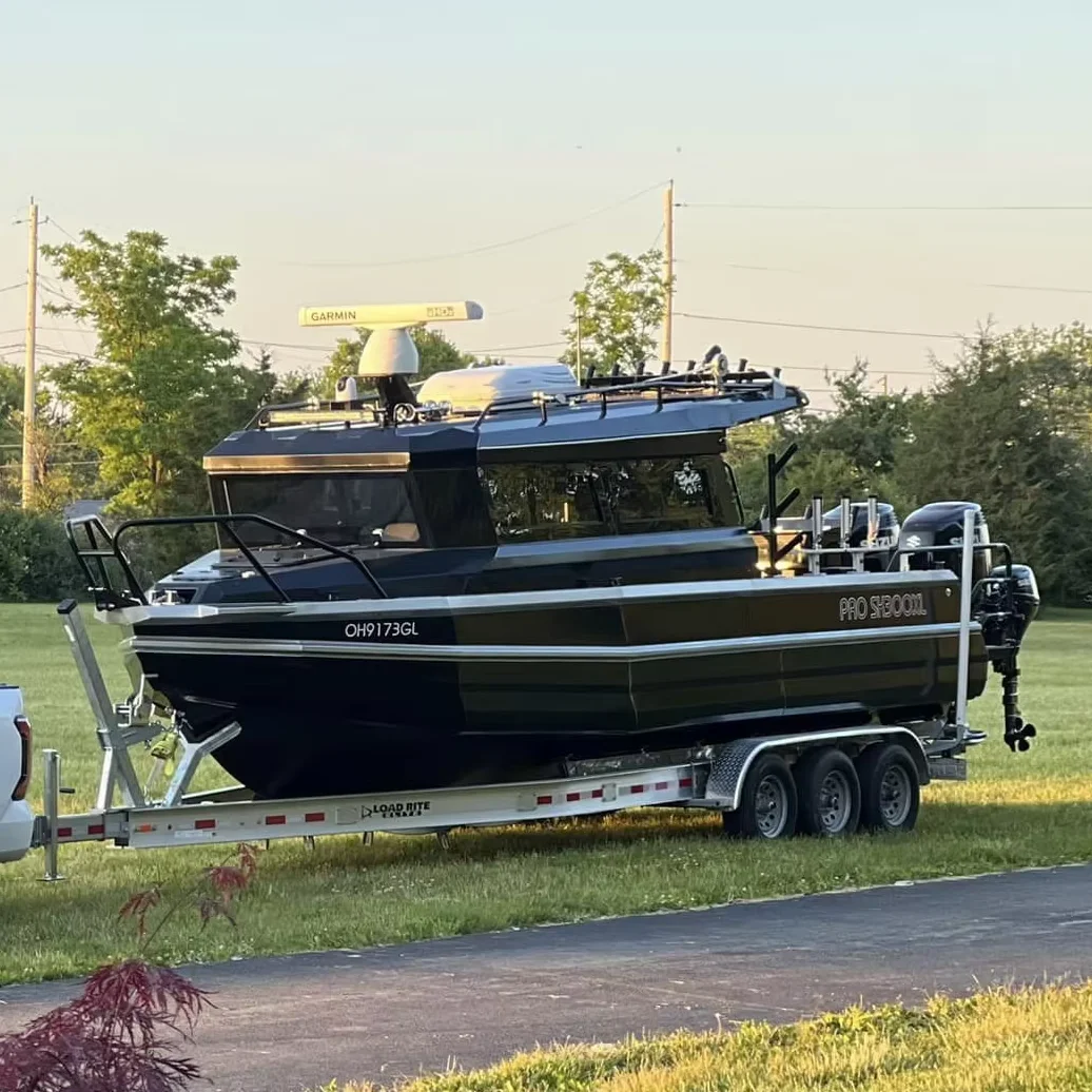 Gospel Boat 30ft Outboard Motor V Hull Cabin Aluminum Family Leisure Fishing Yacht