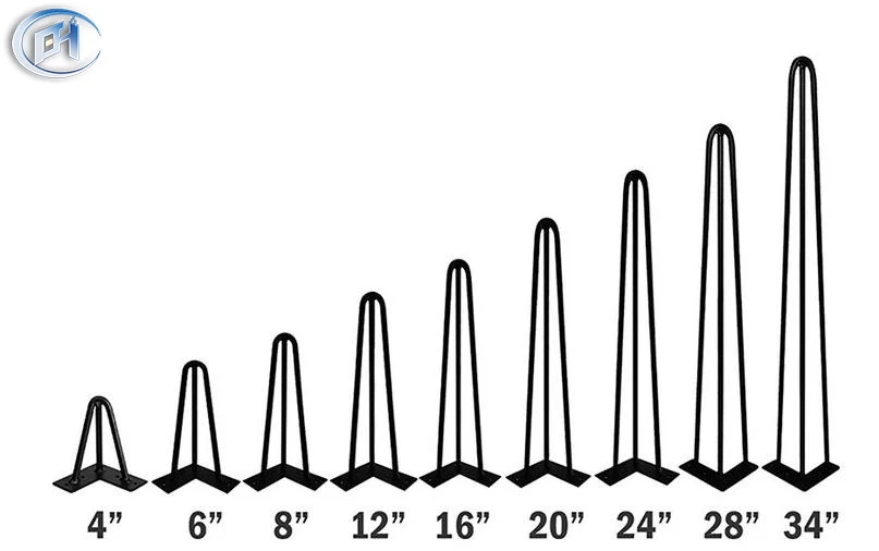 BN Metal Steel Cheap Furniture Coffee Dining Table Black Metal Furniture Legs 2-3 Rods Hairpin Legs For DIY Desk