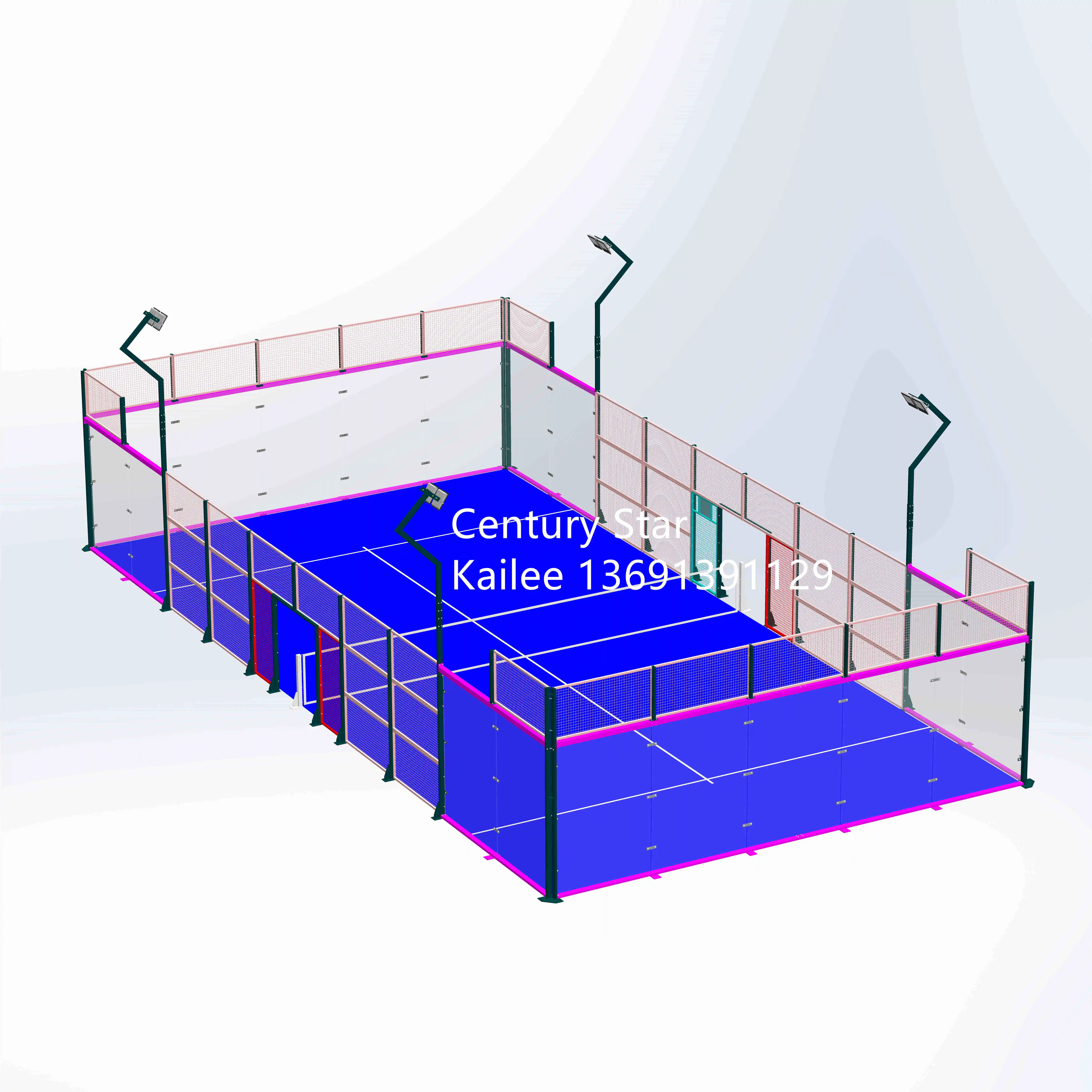 Заводская поставка, панорамная площадка для теннисной площадки, площадка для теннисной площадки, целая площадка для падального спорта, индивидуальный дизайн