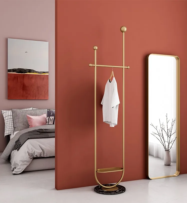 Manufacturers supply bedroom decoration metal small simple coat rack modern clothing display rack