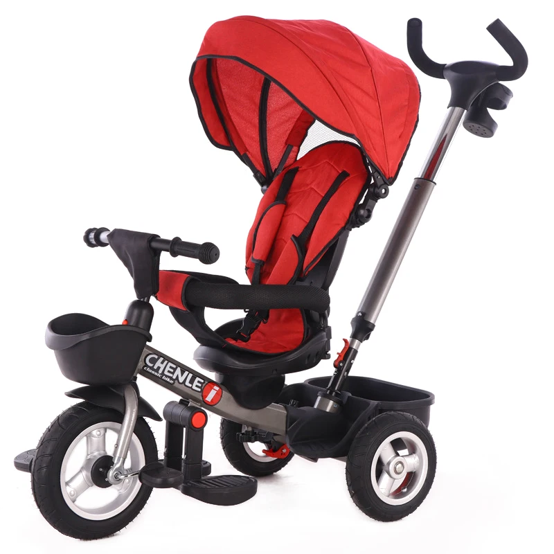 4 in 1 latest metal design 4 to 6 years rickshaw foldable new folding cheap mini kids tricycle