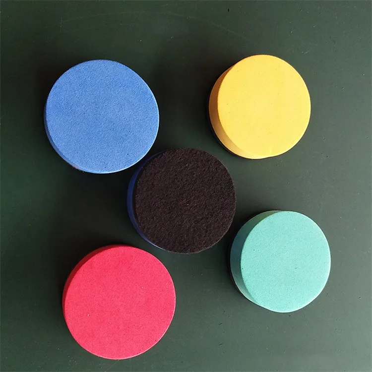 Office school supplies Stock dry erase EVA magnetic felt round shaped whiteboard eraser
