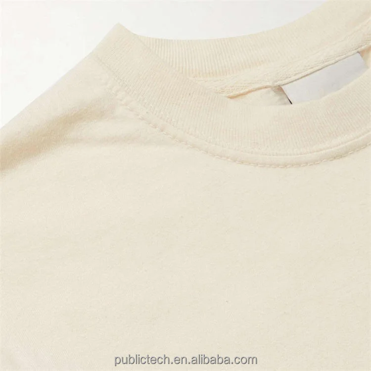 Wholesale Oversized Street Wear 300 Gsm Beige High Quality 100% Coton Custom Graphic Printing Logo T Shirt