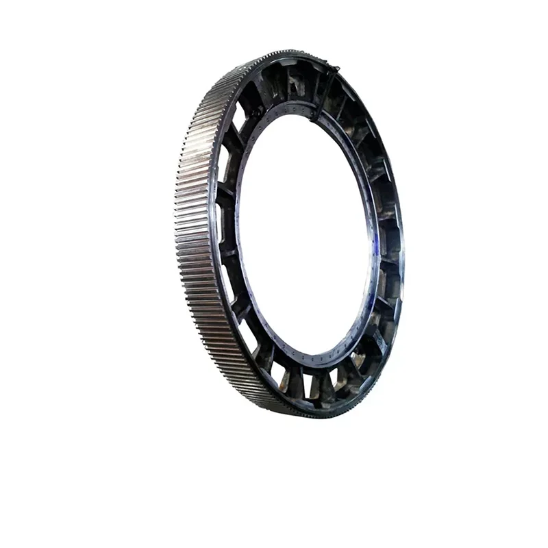 ISO 9001 Customized steel large ring gear straight tooth concrete mixer crane ring gear