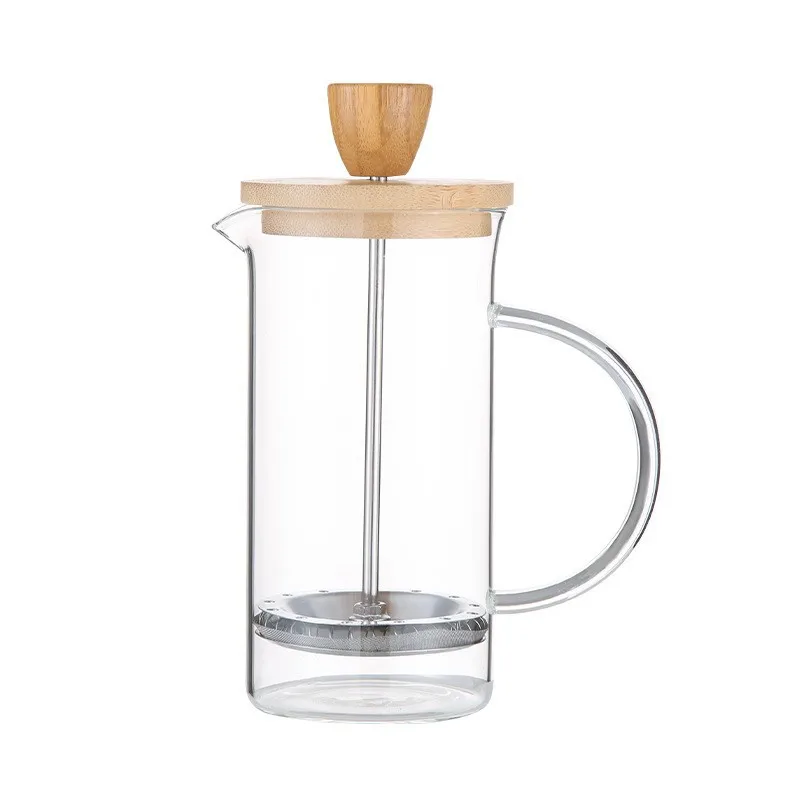 350ML/600ML/800ML/1000ML/1L coffee tea presser bamboo lid 304 stainless steel filter french press tea