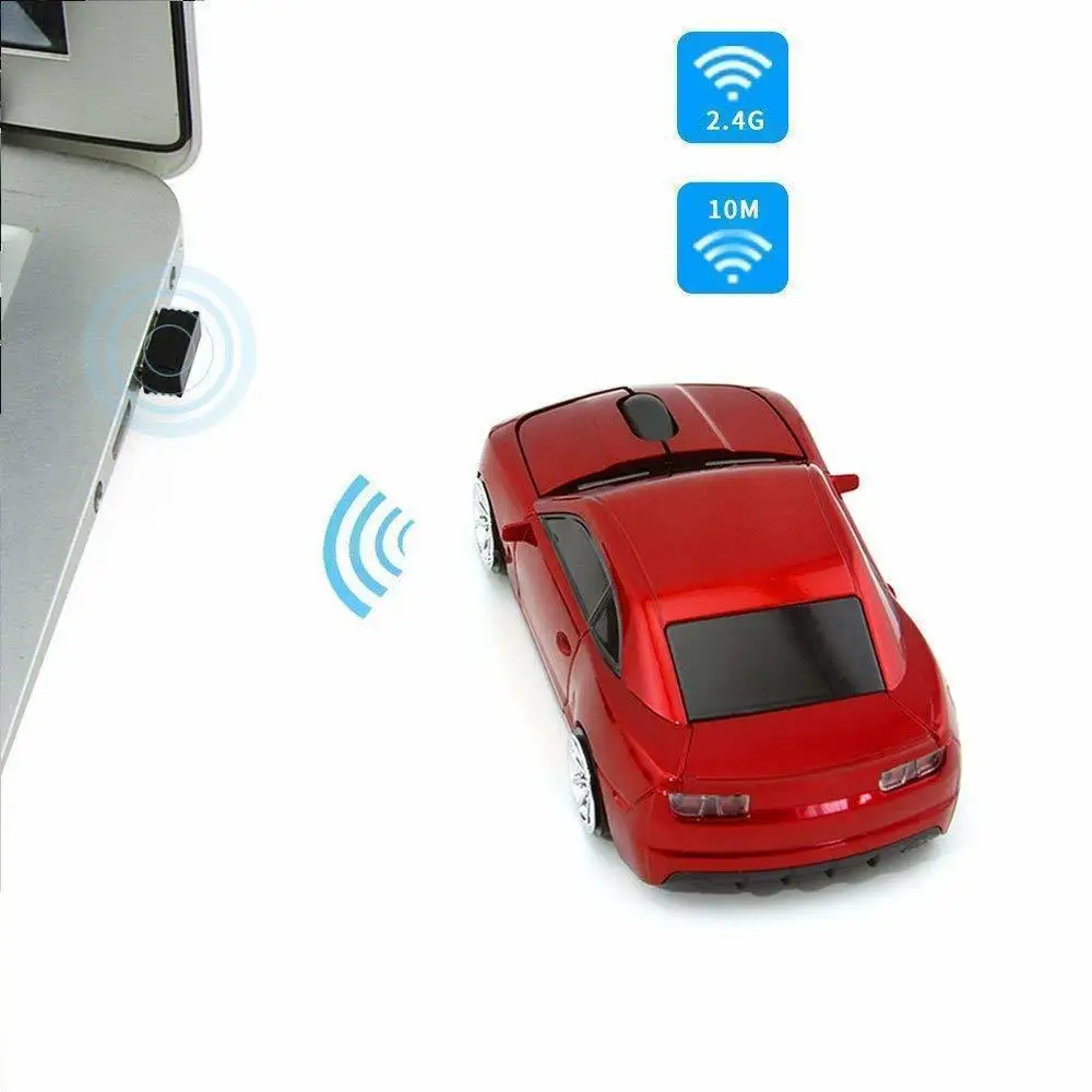 Wireless Computer Mouse Cool Sport Car Mice With USB Receiver 1600 DPI Optical  With Mouse