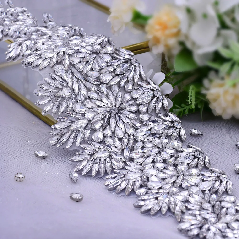 Genya Rose Gold Rhinestones Ladies Prom Evening Dress Accessories Wedding Rhinestone Girdle