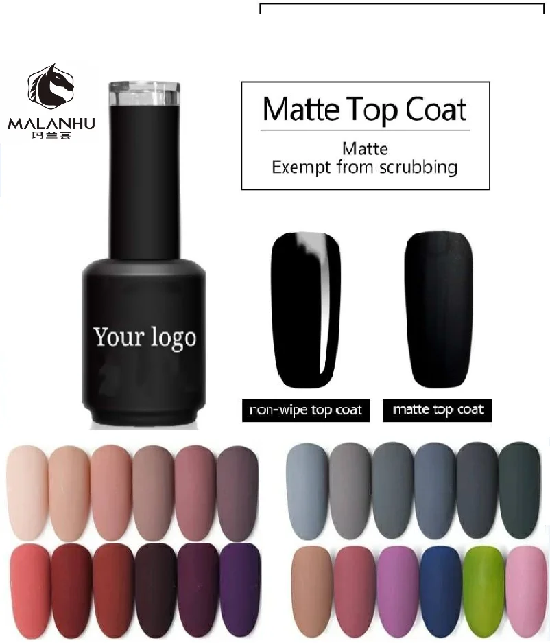 Professional nail art supplier Factory 15ml velvet matte top coat no scratch long lasting for wholesale
