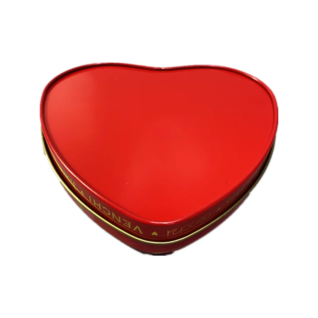 Heart shape gift tin box food grade chocolate candy metal tin box packaging