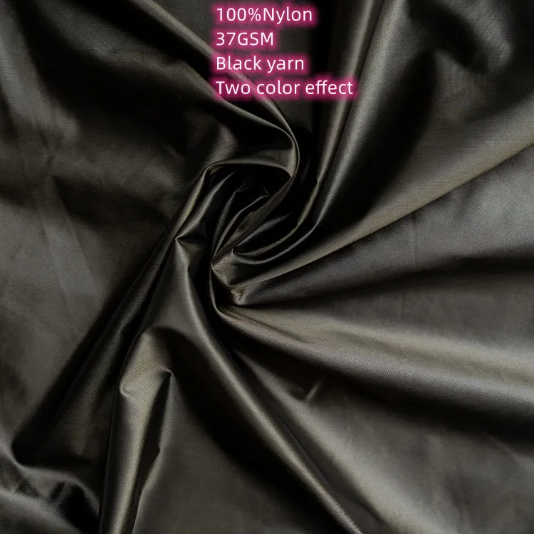 polyamide black yarn  down proof plain water resistant woven 100% nylon taffeta fabric cired waterproof textile for clothing