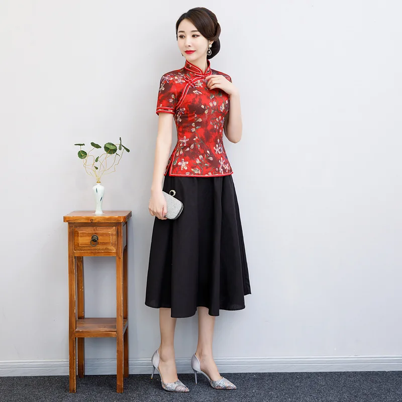 Qipao 2 штуки готового изготовления оптовая продажа 4 Yajin Китайский традиционный ретро стиль уличное платье