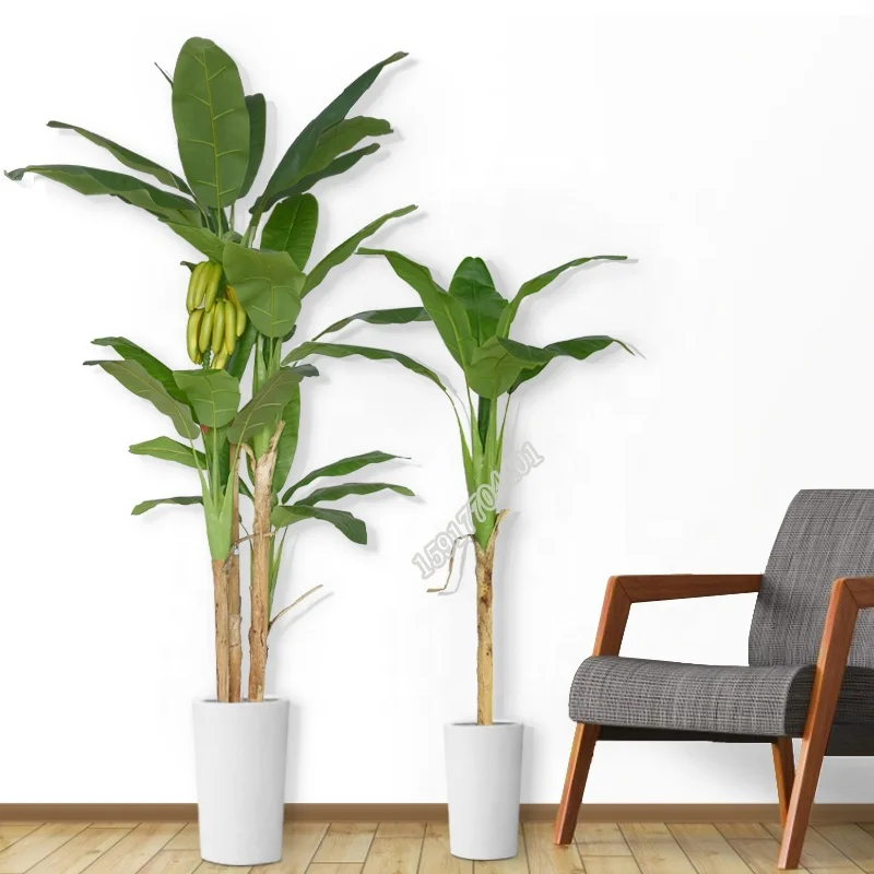 Factory sale high quality fake  tree real touch artificial banana tree for bonsai decoration