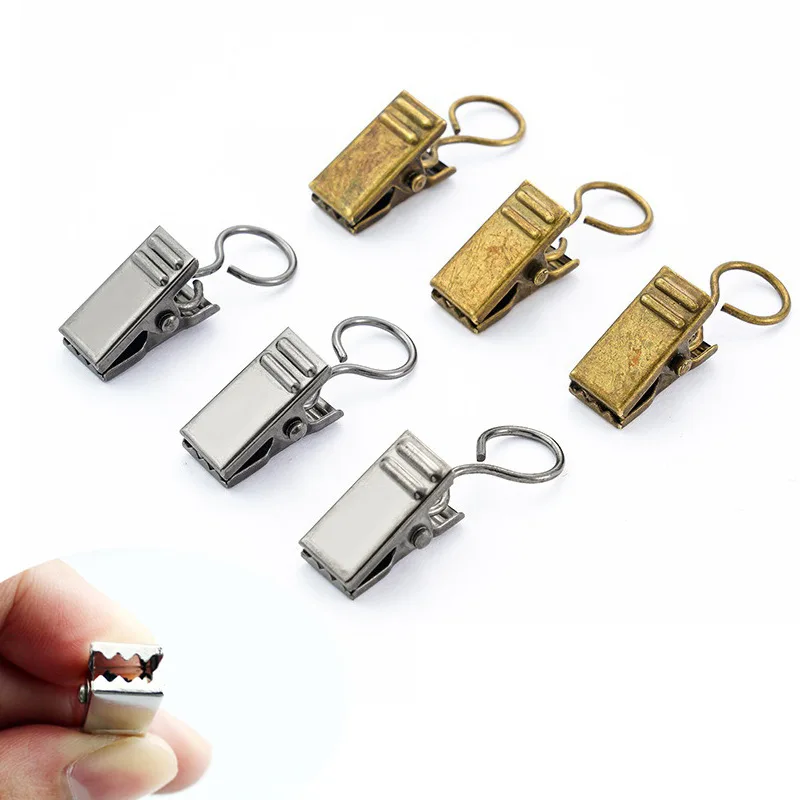 Heavy Duty Metal Curtain Clip Hook Curtain Hanging Clips Drapery Rod Clamps With Hook