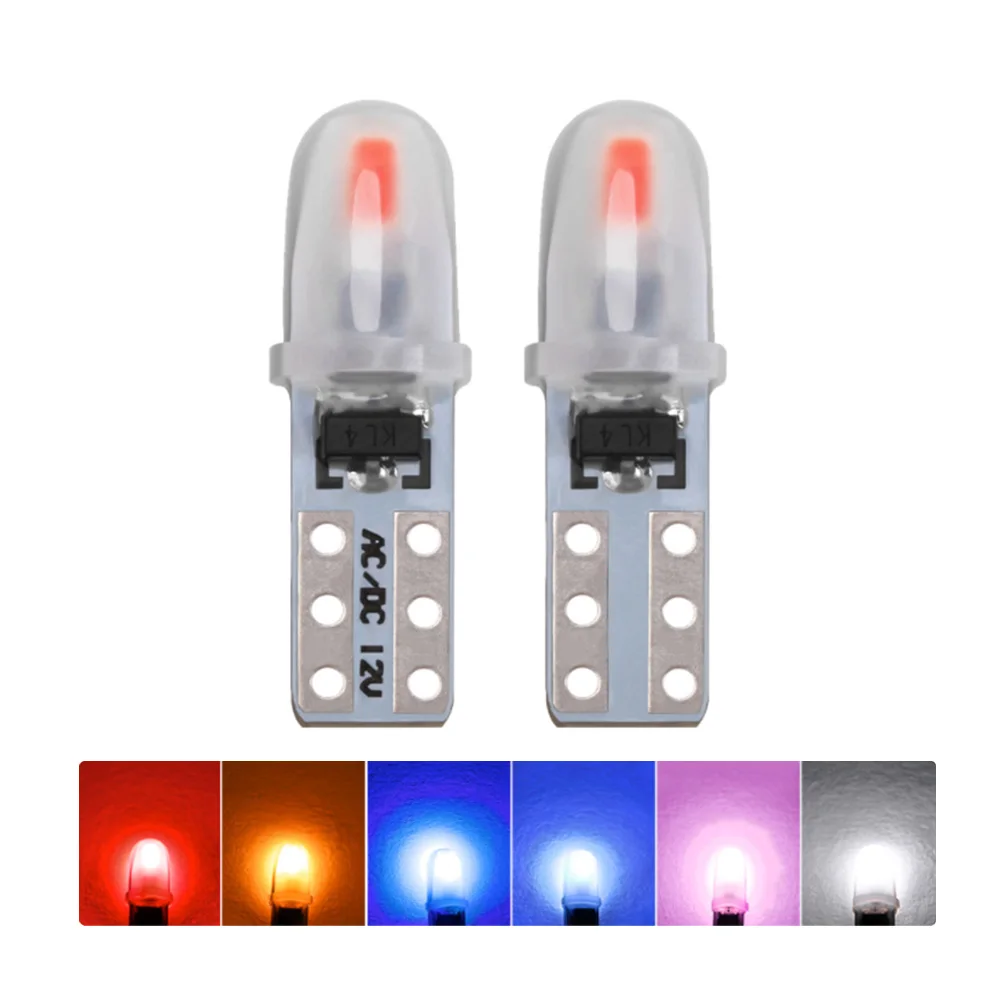 
T5 Auto Car Dashboard Lights 2 3014 SMD Reading Instrument Panel Lamp No Polarity Led Bulb White 12V DC 