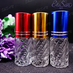 Z05-5ML Clear bottle With Aluminum Cap perfume bottle Glass Refill Empty Perfume Plastic roll-on essential oil Bottle stock