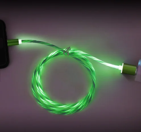 
2019 new style 3 in 1 Magnetic Cable LED USB Cable for Samsung Luminous Light USB Cable hot selling in US for phone charging 