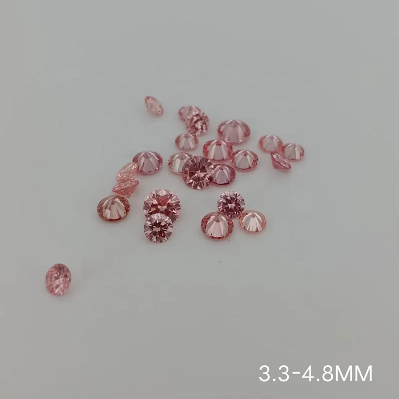Goldstones Jewelry Round Brilliant Cut Pink Lab Diamond 2.7-5.5mm Loose Pink Lab Grown Diamond Pink Round Lab Diamond