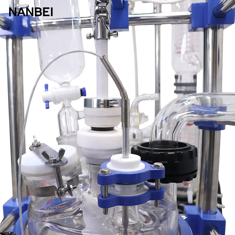 10L Multi-Function Lab Chemical Double Agitated  Layer Glass Reactor