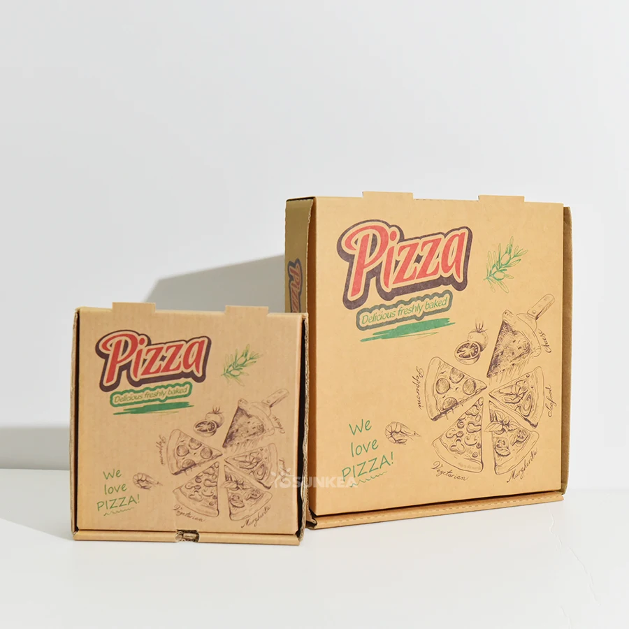 6/7/8/9/10/11/12/13 inch Flute Corrugated Custom Printed Food Packaging italian Pizza Box