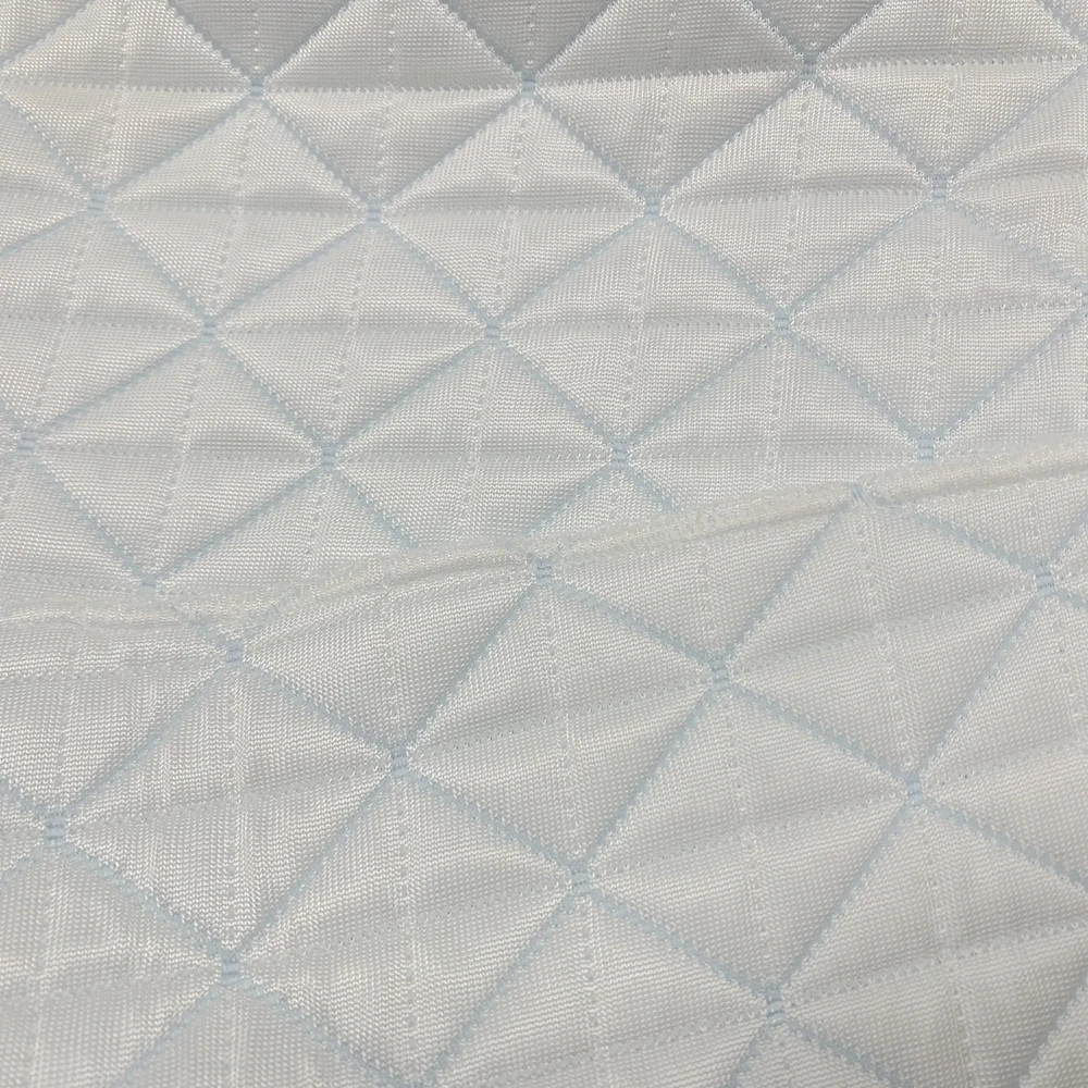 Soft Cool Fabric for Kid Bed Ice Silk Fabric 100% Polyester Roll Air Layer Knitted Jacquard Fabric