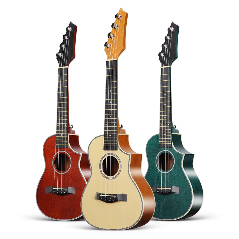 Promotion cheap stock mahogany wooden guitar concert 23 inch ukulele with good quality