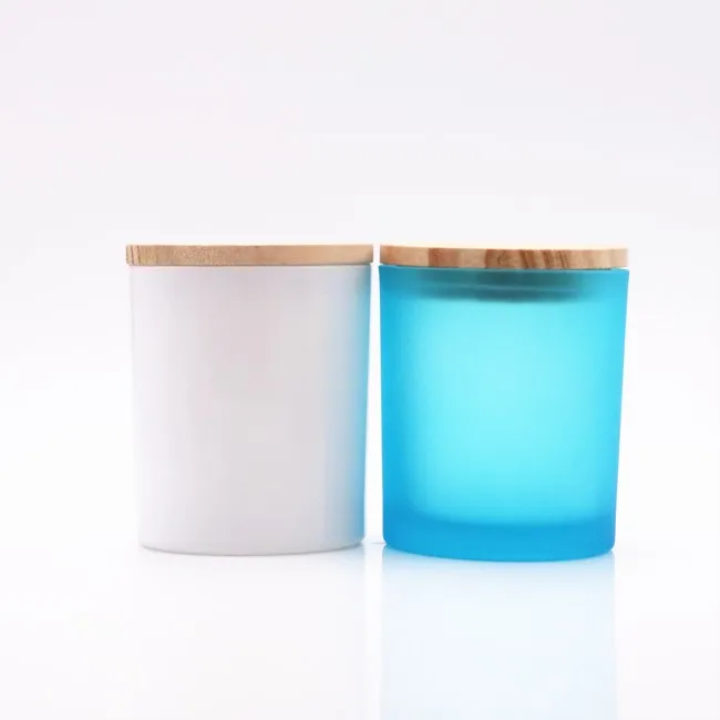 Оптовая продажа, Рождественские декоративные круглые Красочные Синие Пустые роскошные стеклянные банки для свечей с индивидуальным логотипом