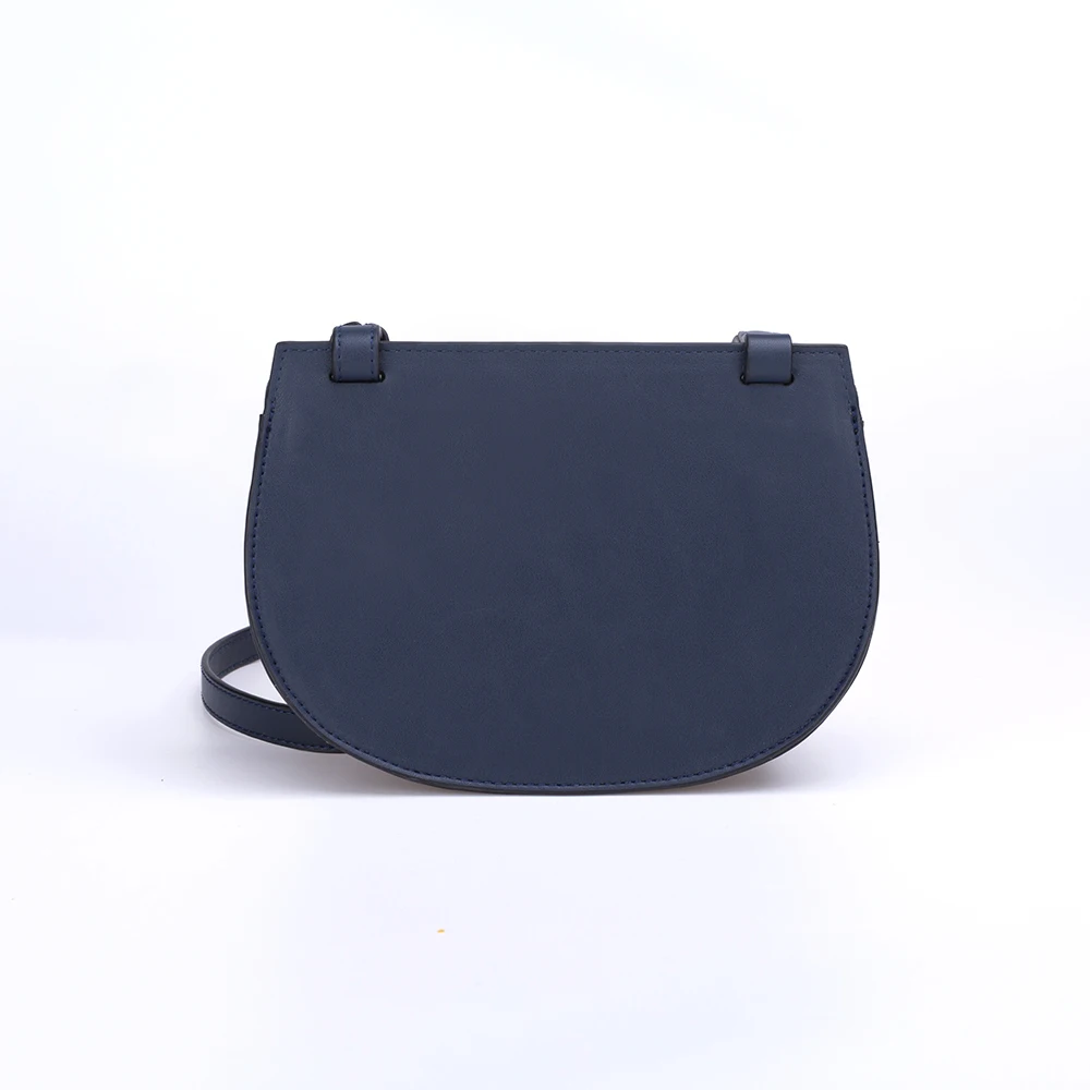 Contrast Colors Girls Handbag Semi-Circle Shape Sling Bag Leather Women Hand Bags Shoulder Simple Ladies Cross