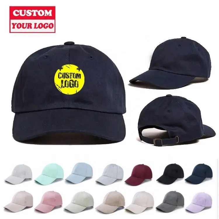 100% Cotton Twill Fabric Gorras Made Embroidery 6 Panel Baseball Cap Two Colour Red Blue Custom Logo Hats Patch Dad Soft Hat