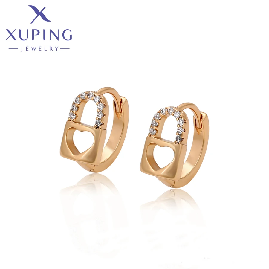 X000028880 xuping Jewelry Gold Plate Elegant Special Lock Shape Vintage Fashionable Simple Women Earring