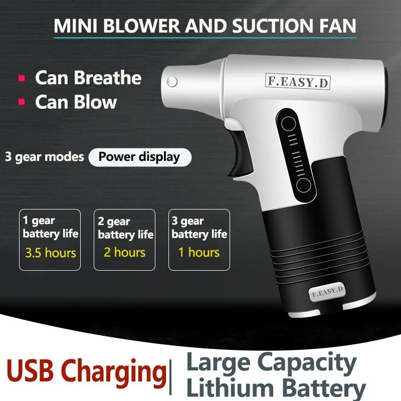 F.EASY.D Tiktok Hot Selling 120000rpm Powerful Mini Turbo Car Air Vacuum Blower For House Computer Keyboard Dust Cleaning