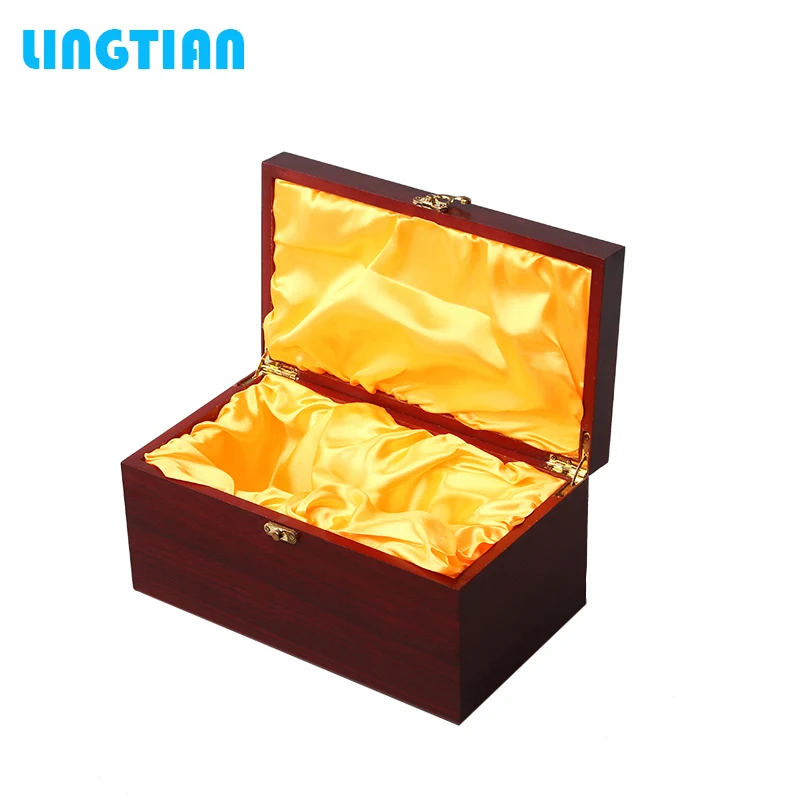 Luxury Satin Fabric Gift Packing MDF Wine Wooden Box