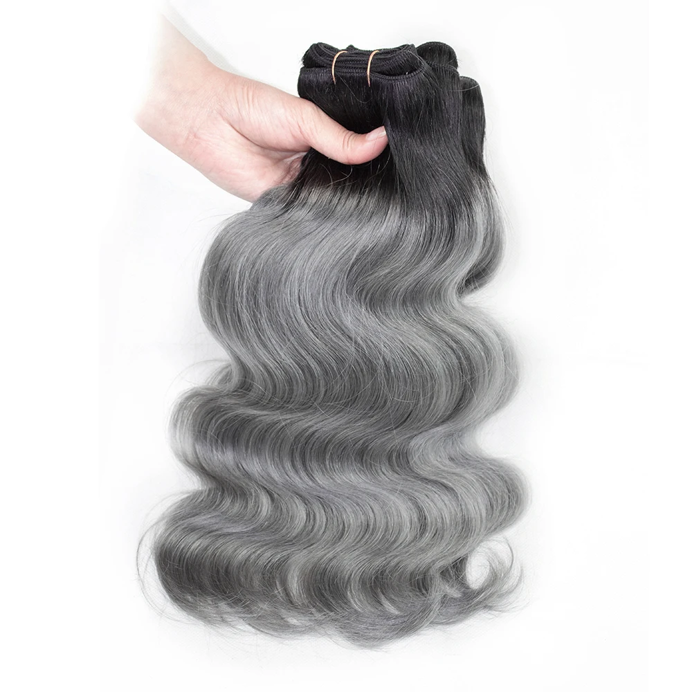 1b/grey ombre body wave hair new style virgin remy brazilian grey human hair
