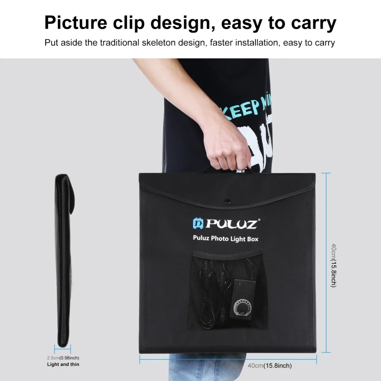 Dropshipping Photo Box with Lights PULUZ 40cm Portable Led Light Box with Free Background for Product Photography