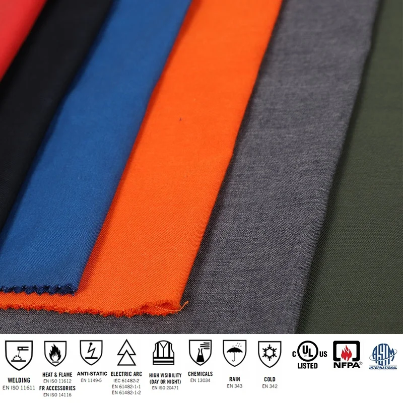 93% meta aramid, 5% para aramid, 2% anti static aramid FR anti fire flame retardant resistant fabric cloth plain