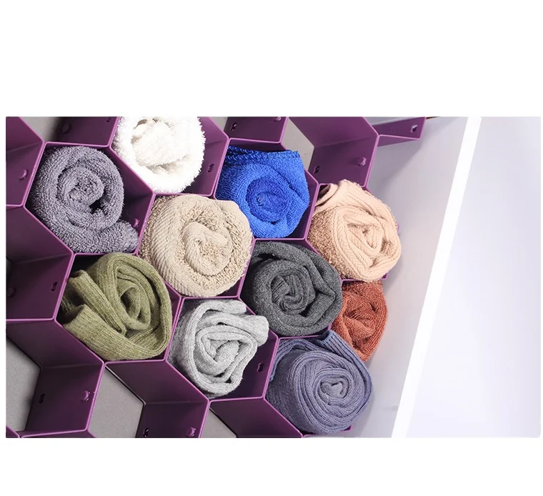 Hot selling plastic adjustable separator organizer drawer divider for Underwear Socks Bras Ties