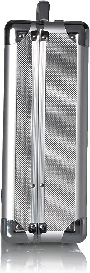 Silver 17.3-Inch Aluminum Laptop Attach Briefcase with Hard-Sided with Combination Locks