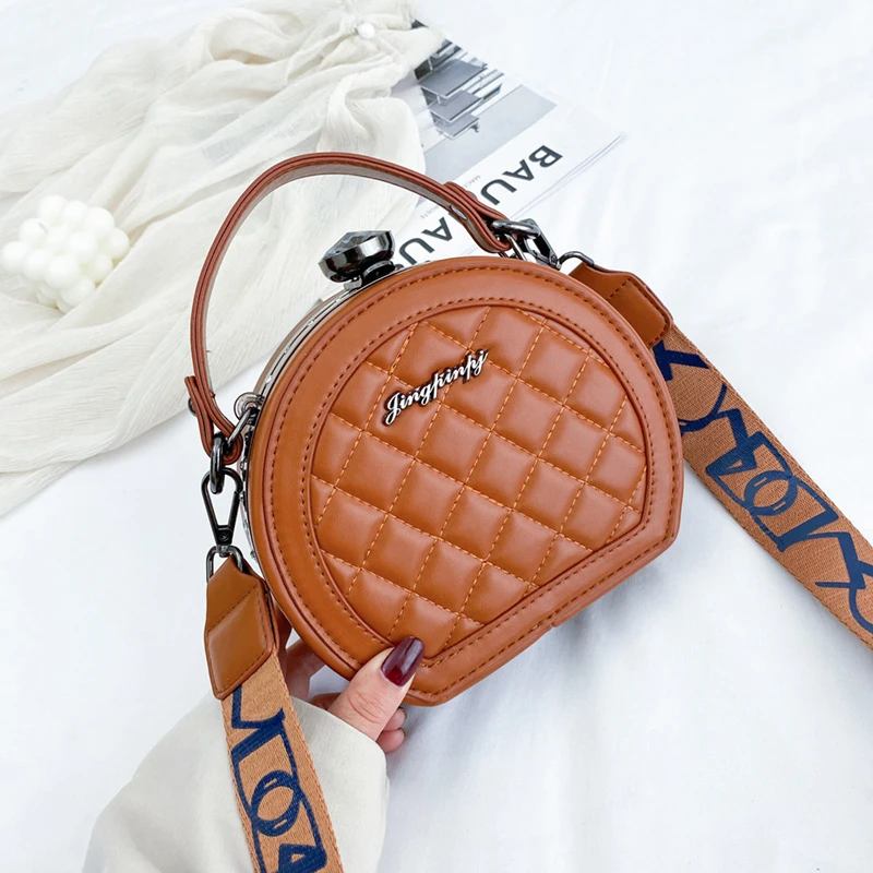 2022  Designer Solid Color Round Bags Chain Small Purses and Handbags Lady Shoulder Women Crossbody Bag