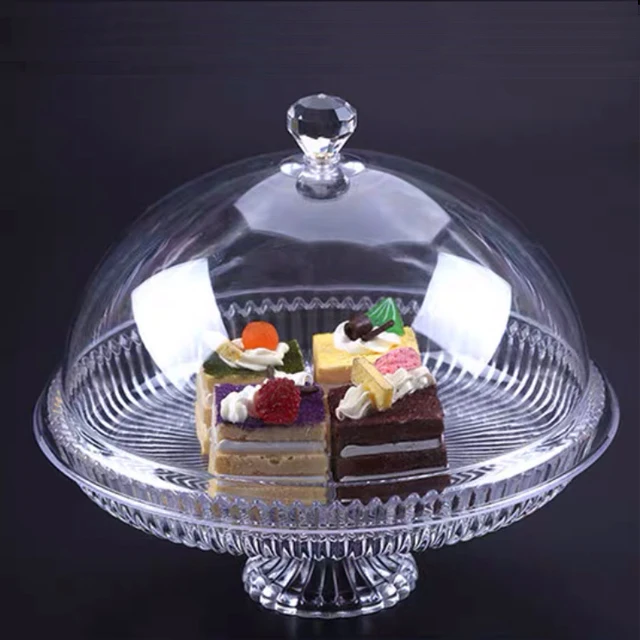 Best selling cake stands crystal dessert plates glass cake stand wedding