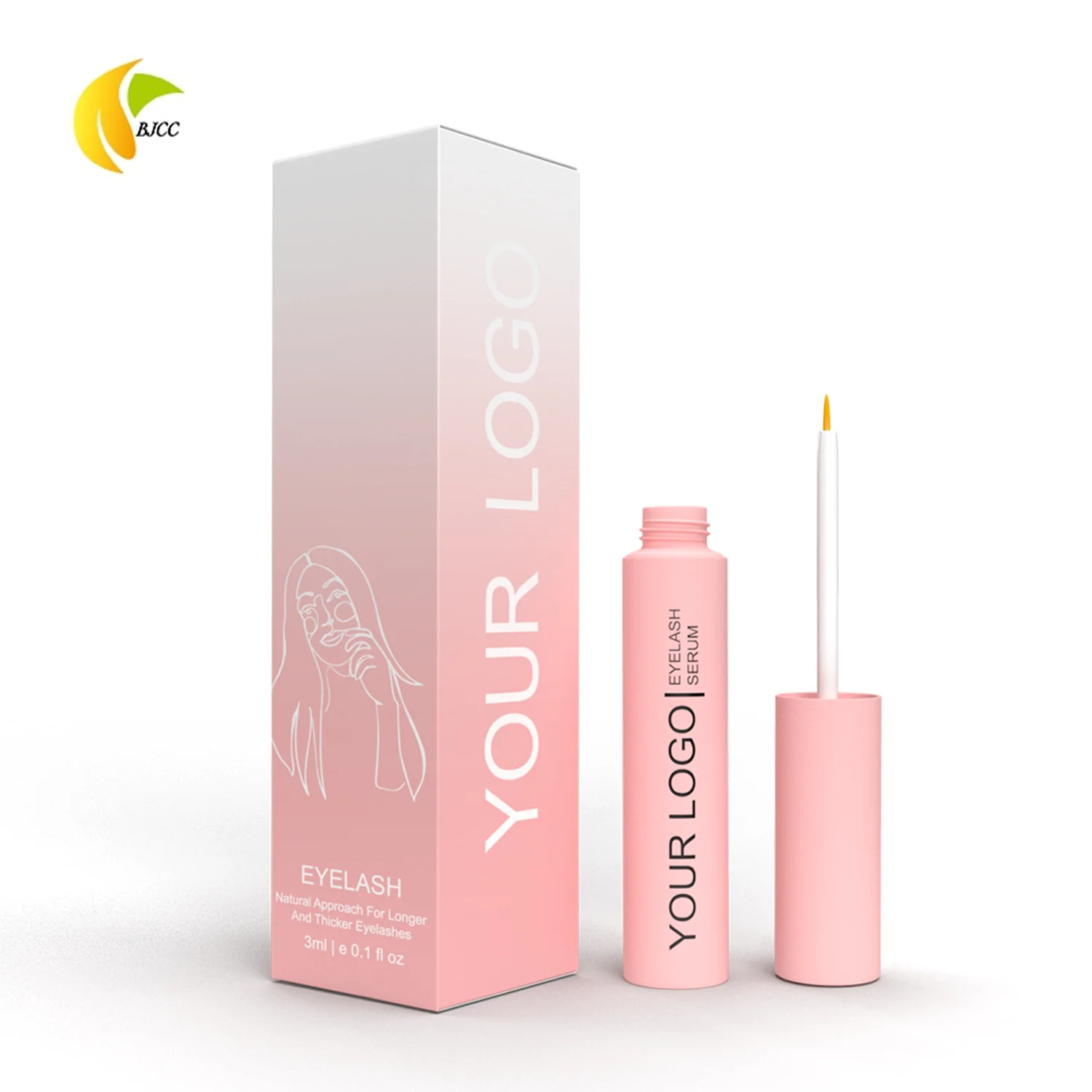 Oil Free Hot OEM Korean Pink Vegan Super Natural Safe Extension 100% Organic Eyelash Eye Lash Growth Serum Private Label
